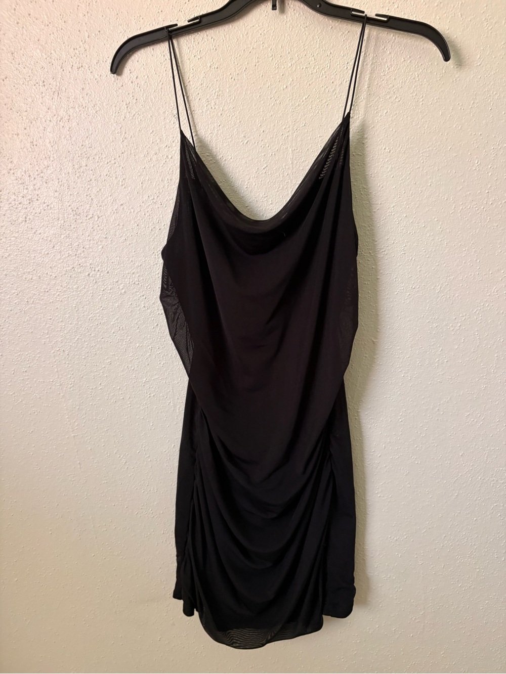 wild fable Black Draped Mini Slip Dress